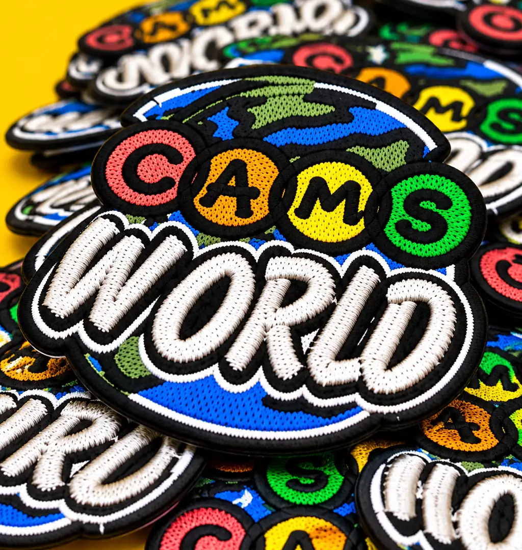 Custom Cam's World embroidered patches